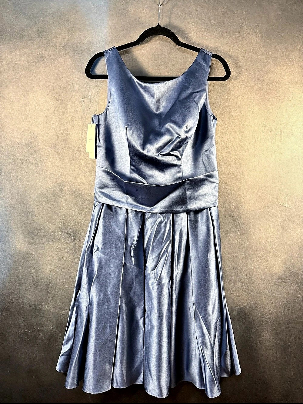 Merry's Satin-Effect Midi Dress in Blue NWT